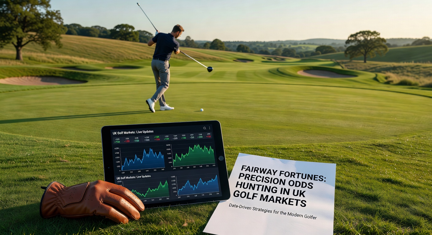 Close-up of a betting app interface displaying live golf odds for head-to-head matchups, with graphs charting player performance trends