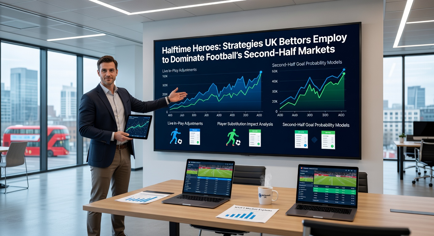 Close-up of a tactical board at halftime in a UK football stadium, highlighting second-half strategy adjustments