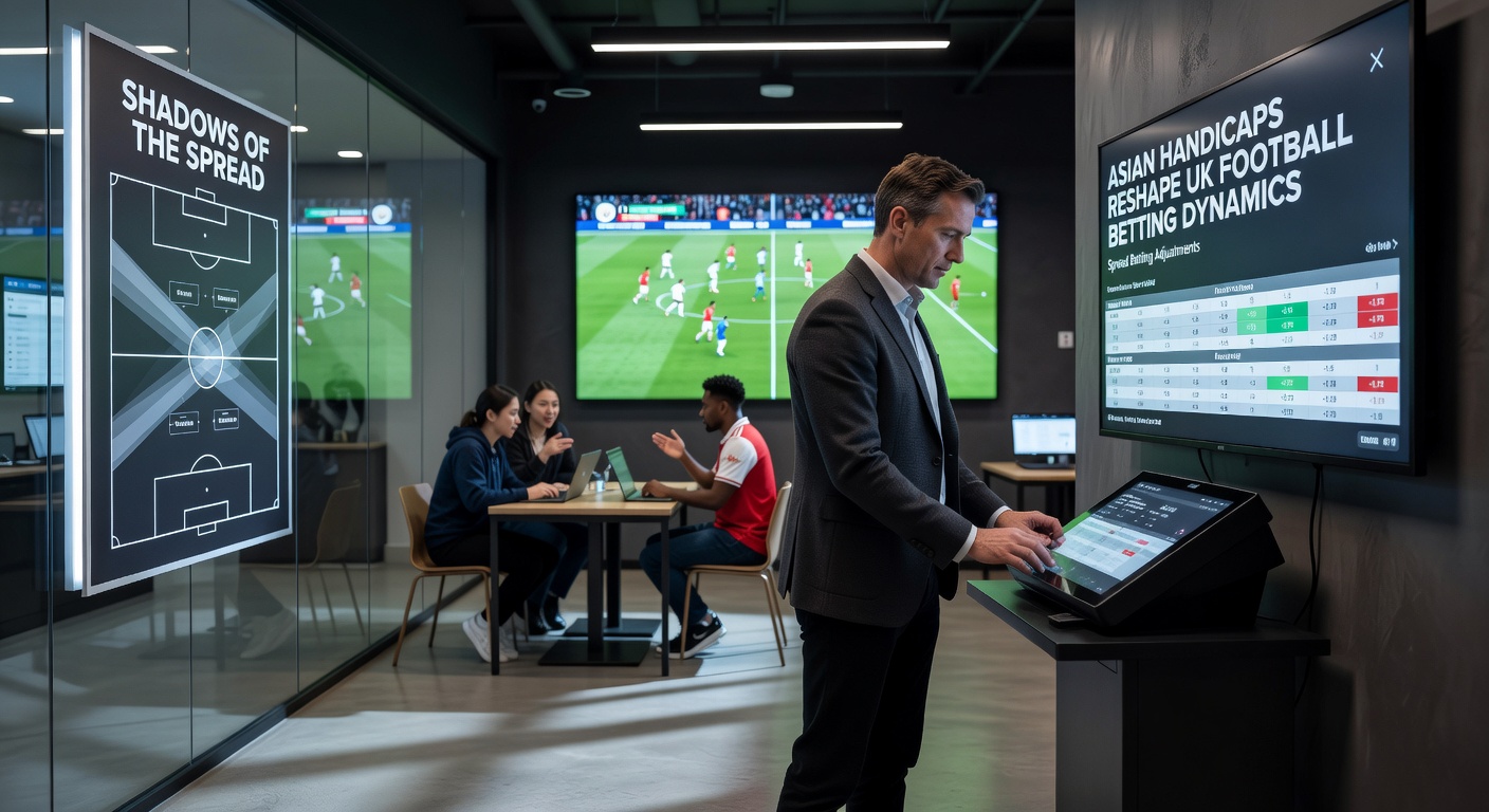 Graph illustrating the growth of Asian handicap betting volumes in UK football markets from 2020 to 2026, with peaks during major tournaments