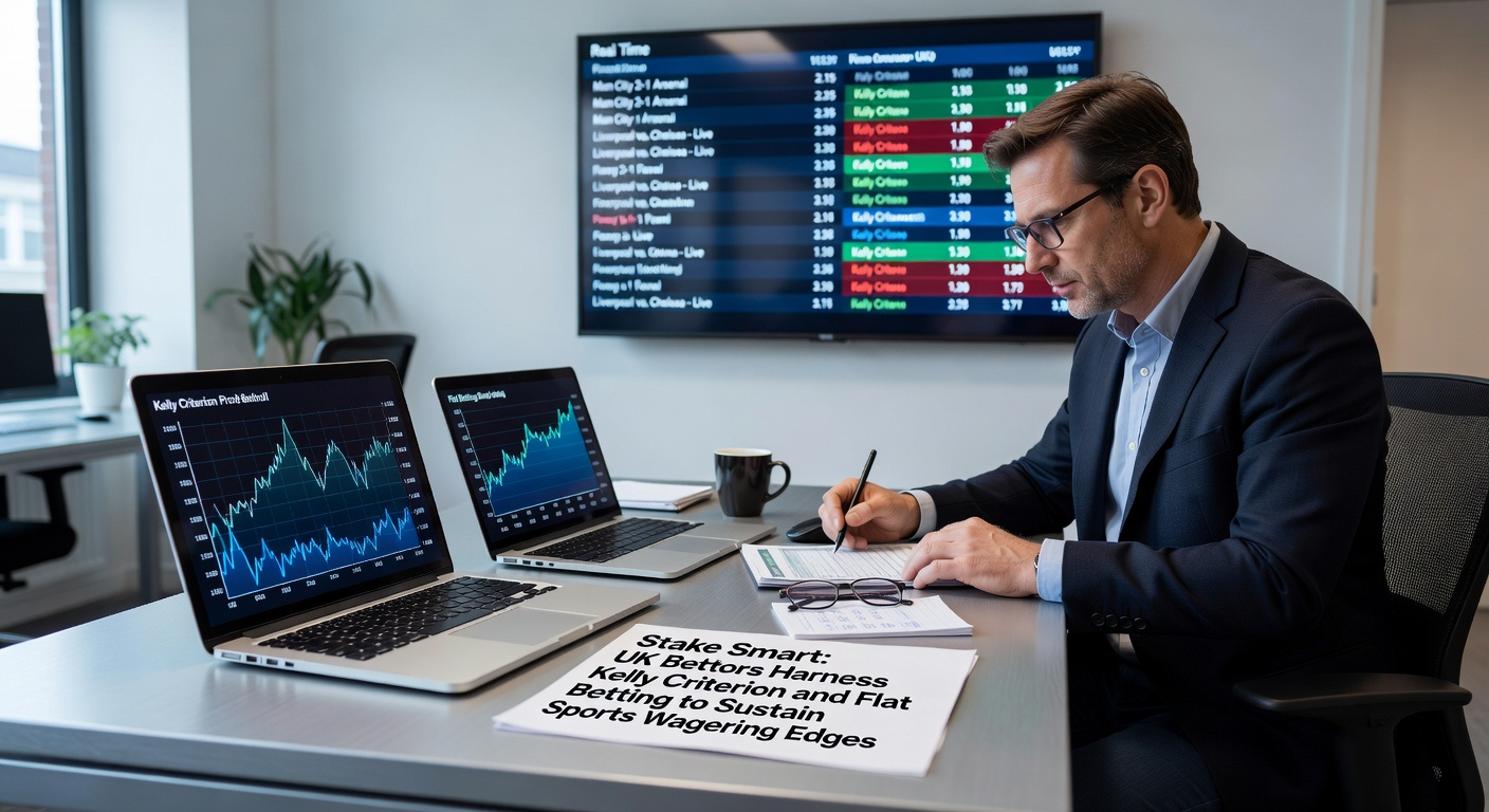 Graph illustrating Kelly Criterion bankroll growth curves compared to flat betting over multiple bets