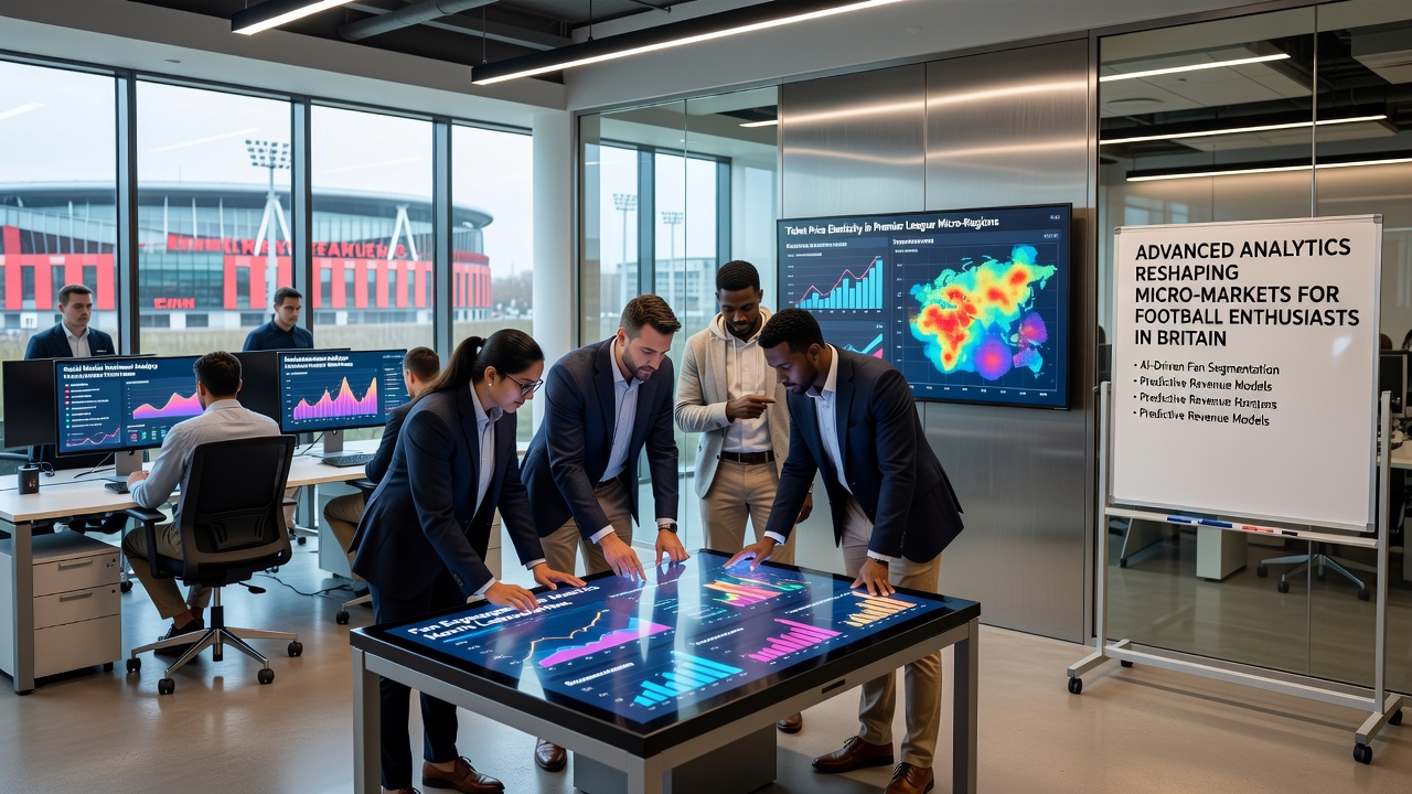 Football match scene with overlaid analytics graphics illustrating micro-market opportunities for UK enthusiasts