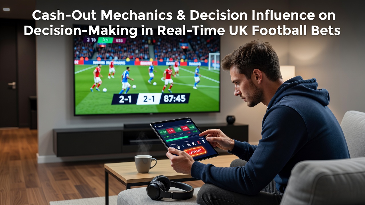 Bettors reviewing cash-out options on mobile apps during a live Premier League match