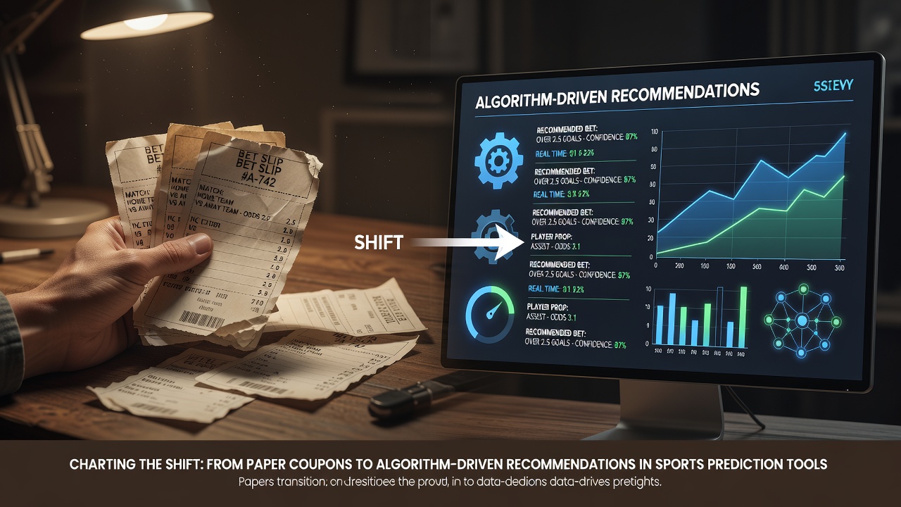 Modern sports prediction dashboard displaying algorithm-generated recommendations and probability charts