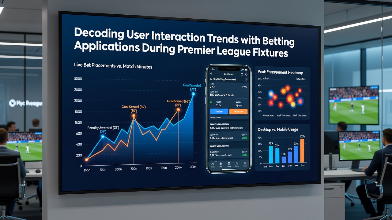 Analytics dashboard displaying user navigation flows and session data for betting apps during football matches