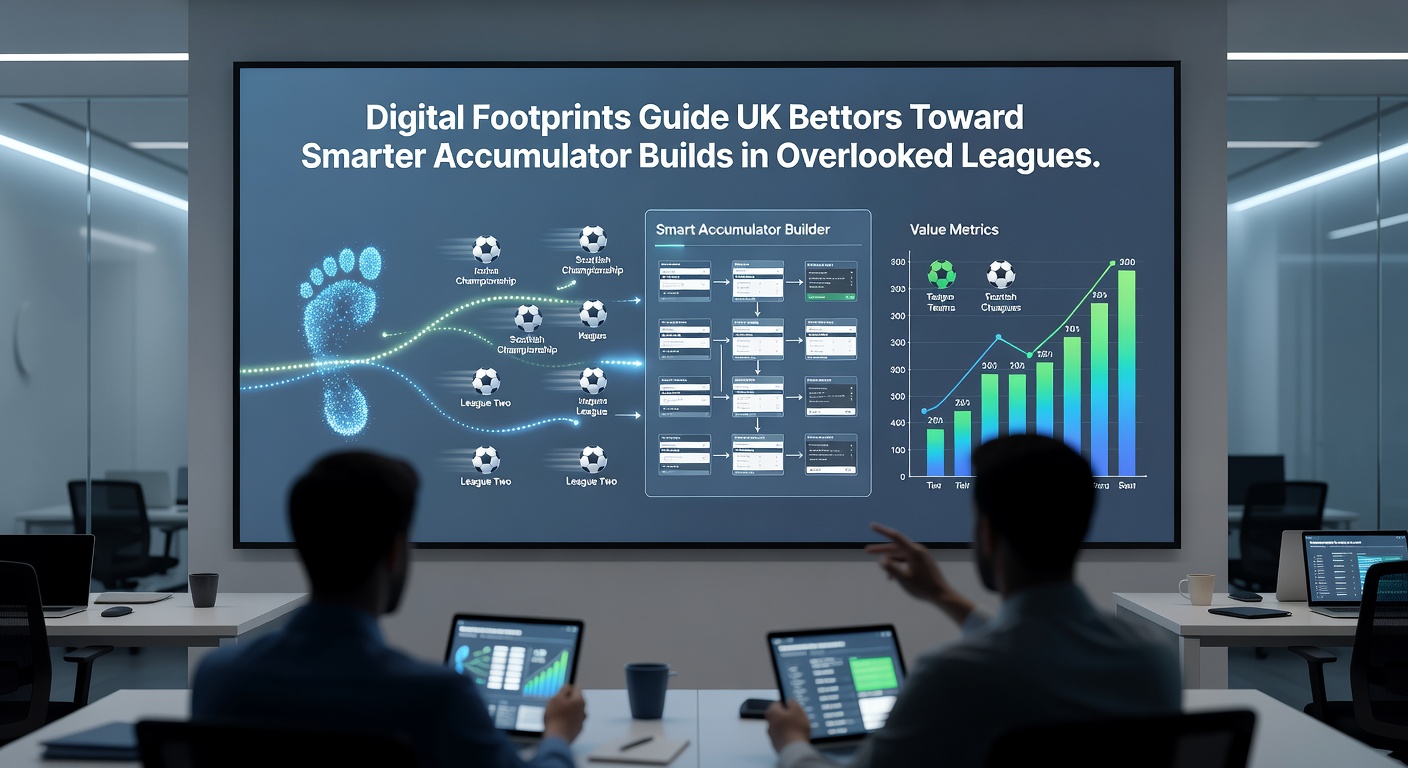 Bettors reviewing accumulator options based on digital footprint insights in niche football leagues