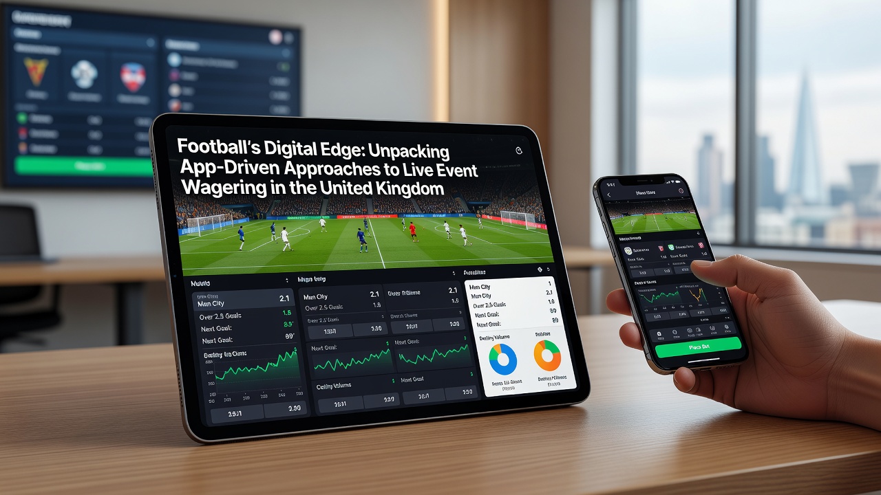 Mobile apps displaying live football betting interfaces on smartphones