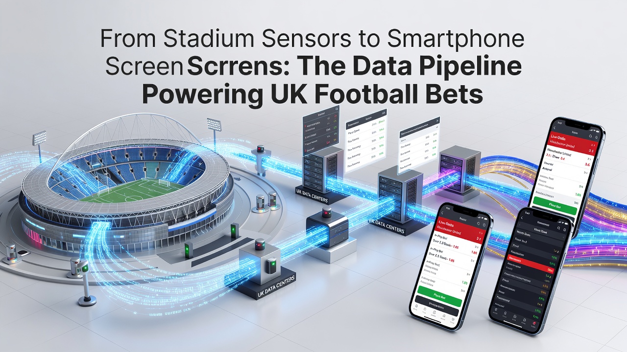 Stadium sensors capturing real-time football match data for betting systems