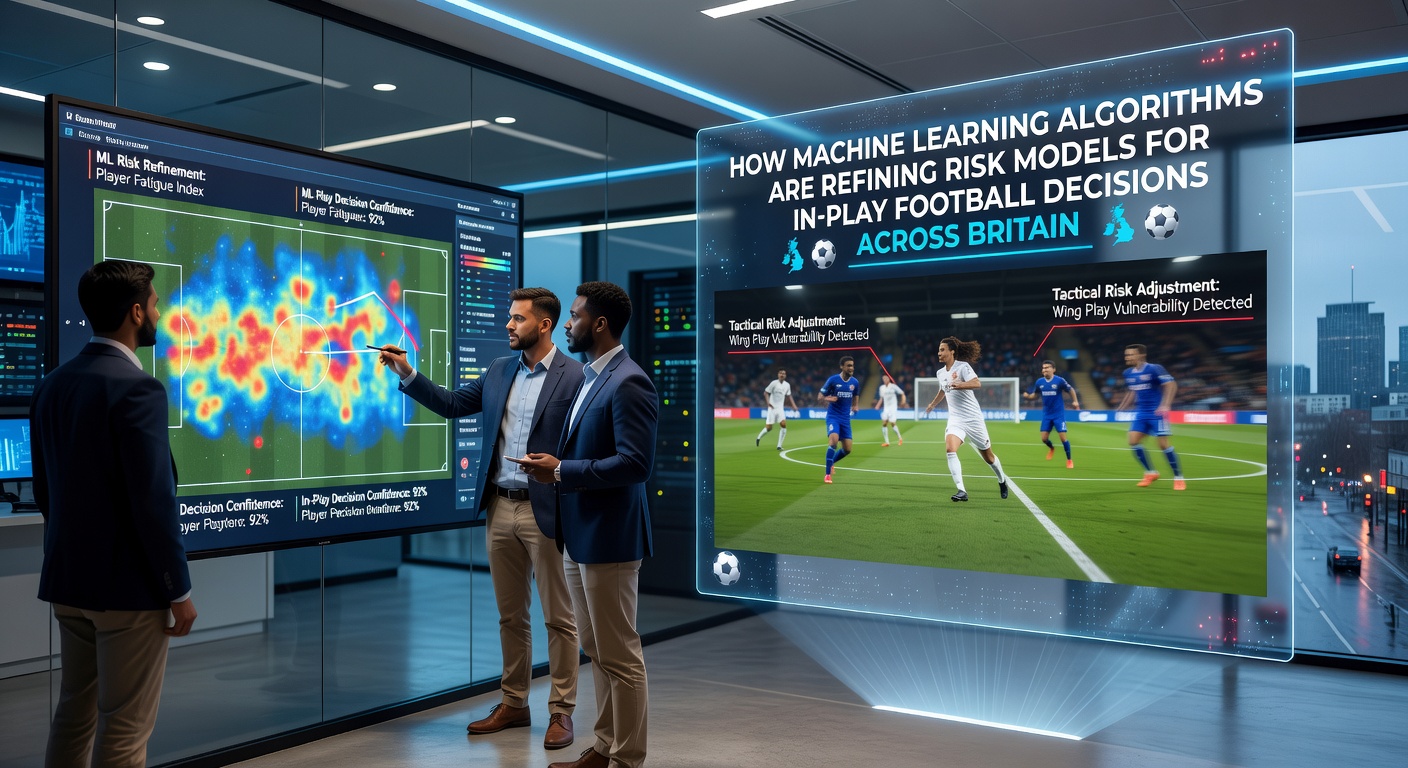 Machine learning algorithms processing live football data streams to adjust risk models in real time