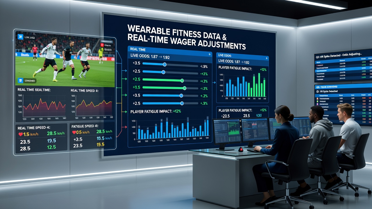Digital betting interface on a mobile device displaying live football odds with performance data indicators updating in real time