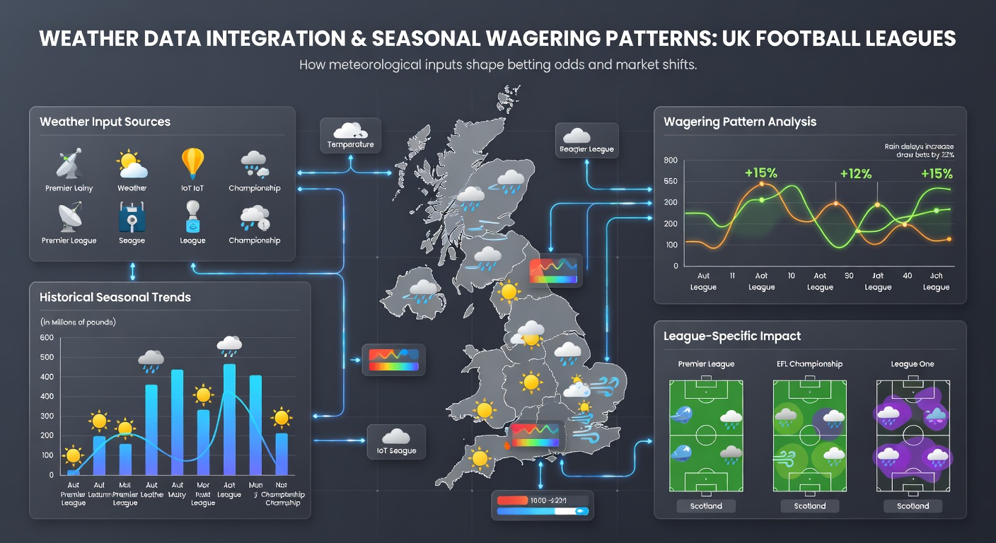 Graph showing seasonal goal average fluctuations tied to rainfall and temperature records in UK leagues