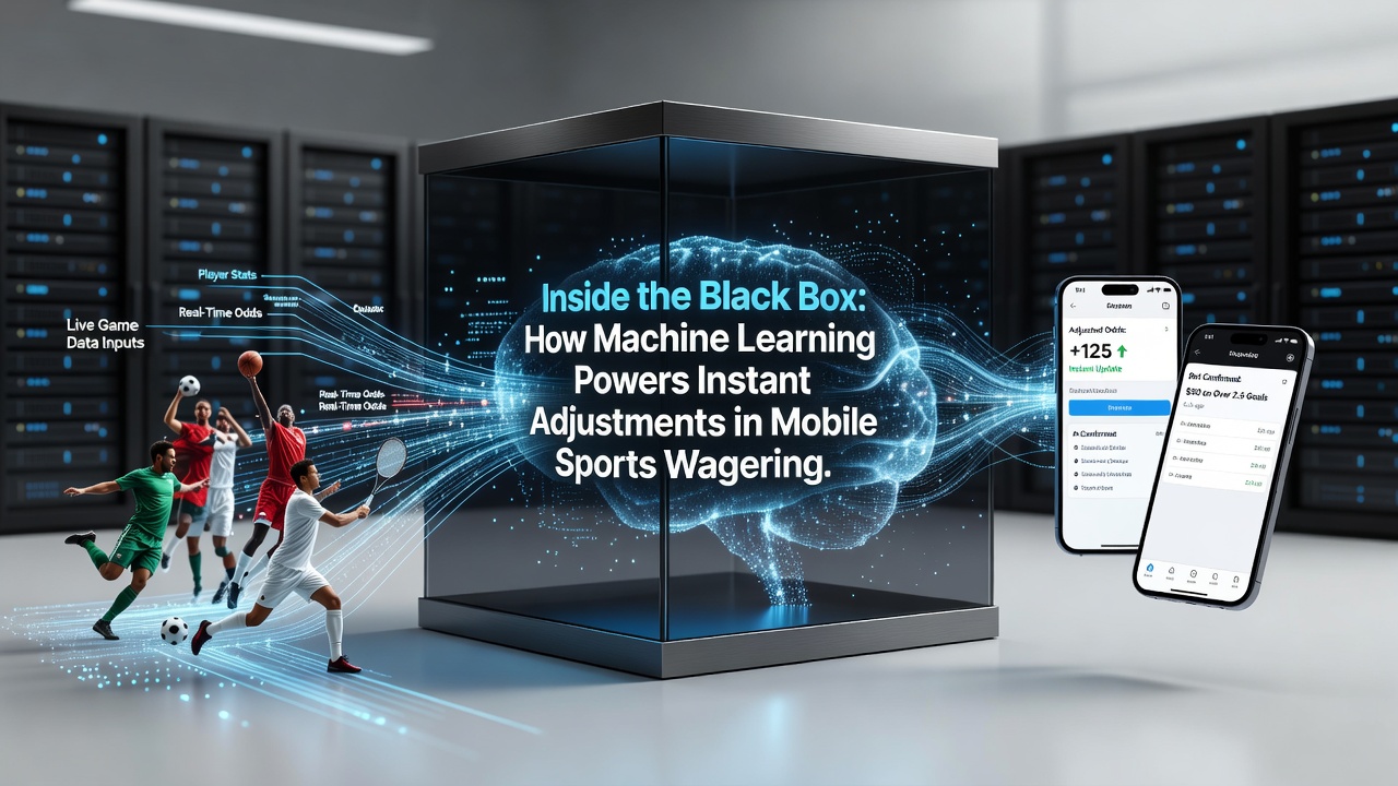 Mobile device displaying live sports betting interface with dynamically updating odds powered by machine learning
