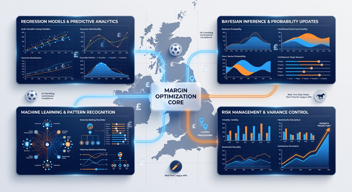 UK betting analysts reviewing live odds adjustments powered by statistical margin optimization software