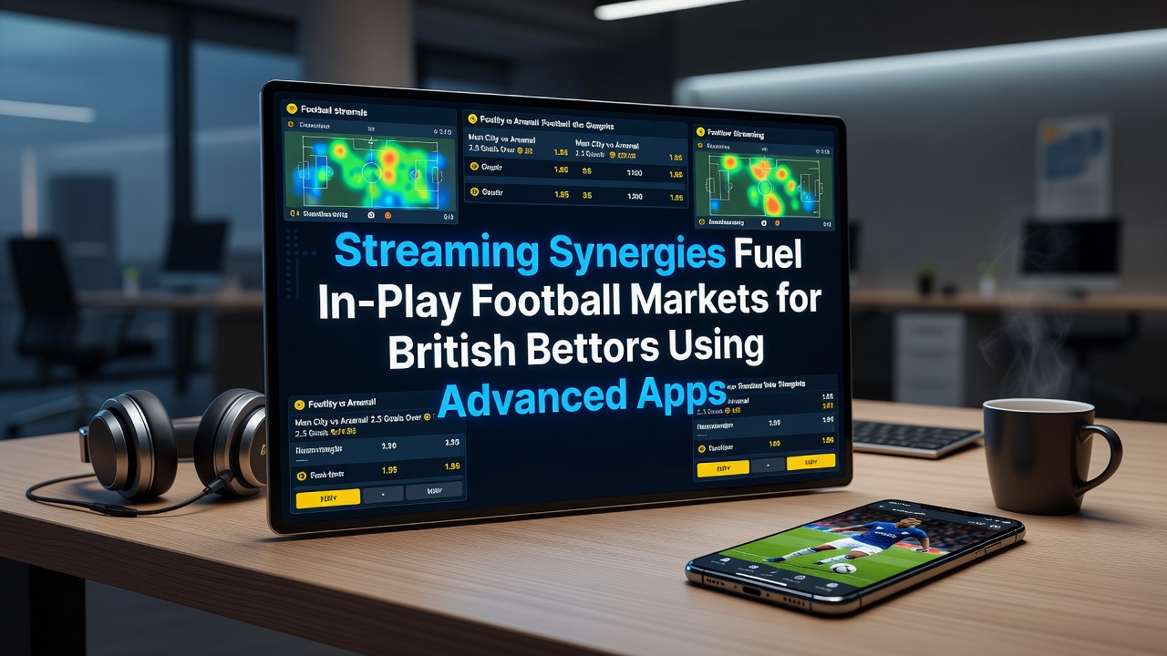 British bettors using advanced mobile apps to stream live football matches and place in-play bets simultaneously